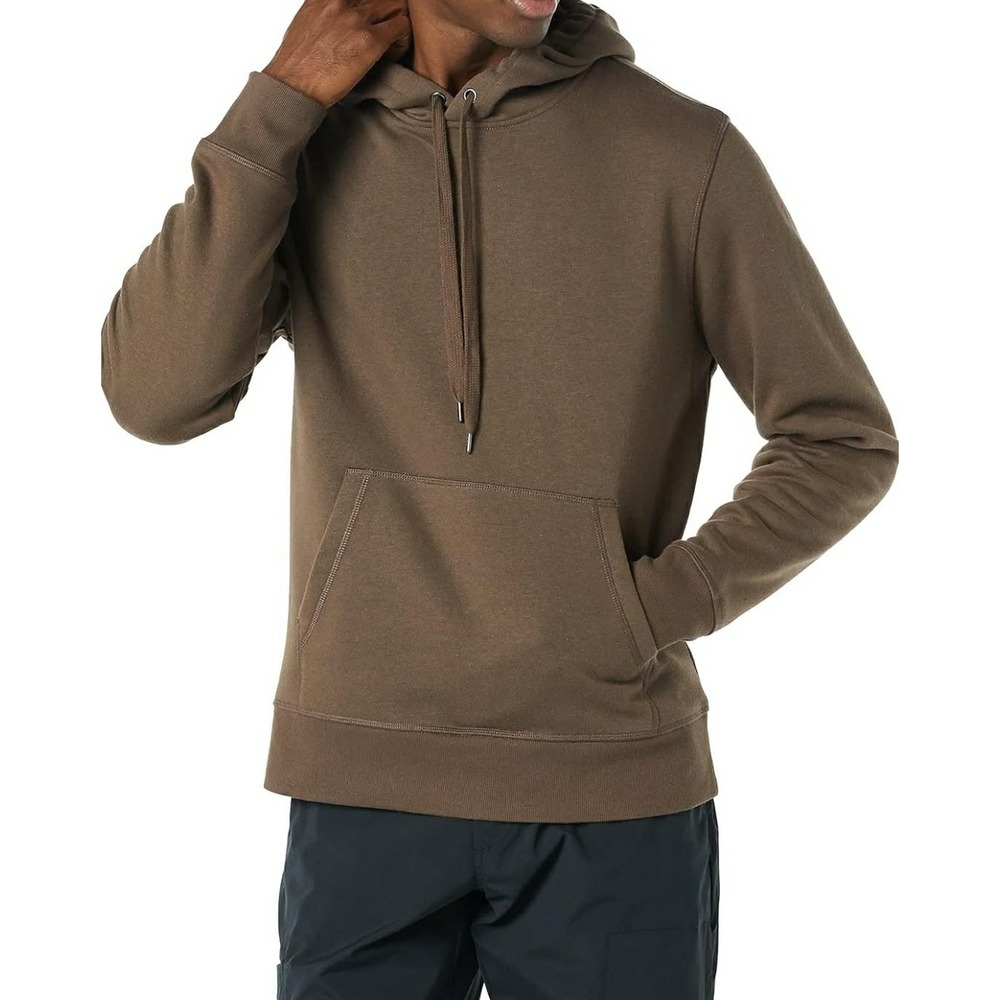 Amazon Essentials Hoodie Mens Large Brown Fleece Pullover Sweatshirt Comfort